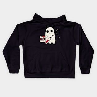 Spooky ghost cat Kids Hoodie